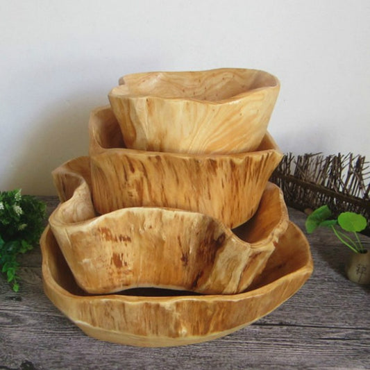 Raw Carved Wooden Bowls