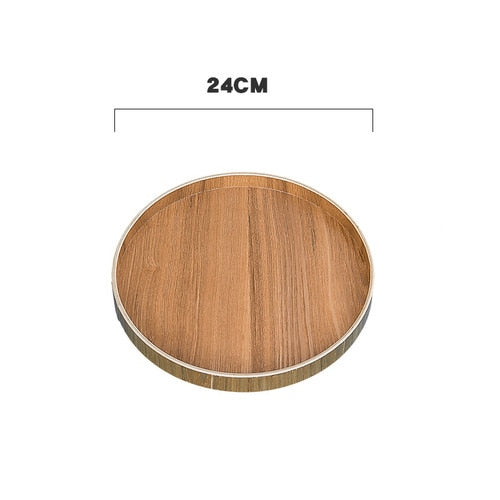 Japanese Style Round Tray Food Serving Plate Wood Snack Deseert Plate Teaboard Natural Tea Food Server Dishes Drink Platter WF